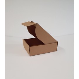 Folding Lid Self Locking/Easy Fold Postal Cardboard Boxes 152 x 152 x 52mm (6'' x 6'' x 2'') Small Parcel/Packet Mailing Tuck-in Flaps Flat Packed Easy to Assemble - Pizza Style Boxes. (1)