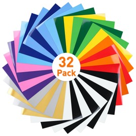 Lya Vinyl Plotter Film Textile, Pack of 32 Flex Film Plotter Textile 30.5 cm x 20.5 cm for Cricut and Silhouette Cameo, Textile Film Plotter for DIY Fabric and Shirt