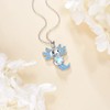 LWQQWL Axolotl Necklace for Women 925 Sterling Silver Moonstone Axolotl