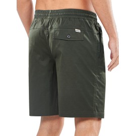 NORTHYARD Men's Casual Shorts-Cotton 9" Golf Work Summer Beach Hiking Shorts with Pockets ArmyGreen 3XL