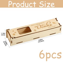 Zyluniy 6er Set Holzhölzer Schokoladen-Holz Geschenkbox mit Danke, Handgefertigte Holzkästen für Mama Papa Lehrer Kollegen Geschenke, Geburtstage, Weihnachten & Feiern