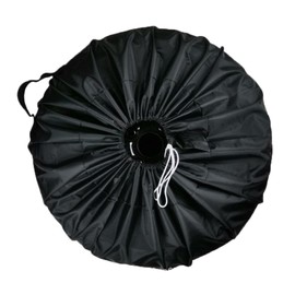 Hzemci Spare Tire Cover, Oxford Waterproof Sun Protectors for, Trailer, RV, SUV, Truck, Black (S: 65 * 37 cm/25.55 * 14.54 inch, Diameter 25.55 inch)