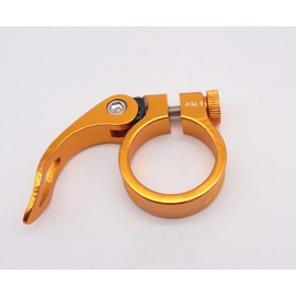 Aluminium Bicycle Seat Clamp with Quick Release Saddle Clamp 34.9 mm (Gold)