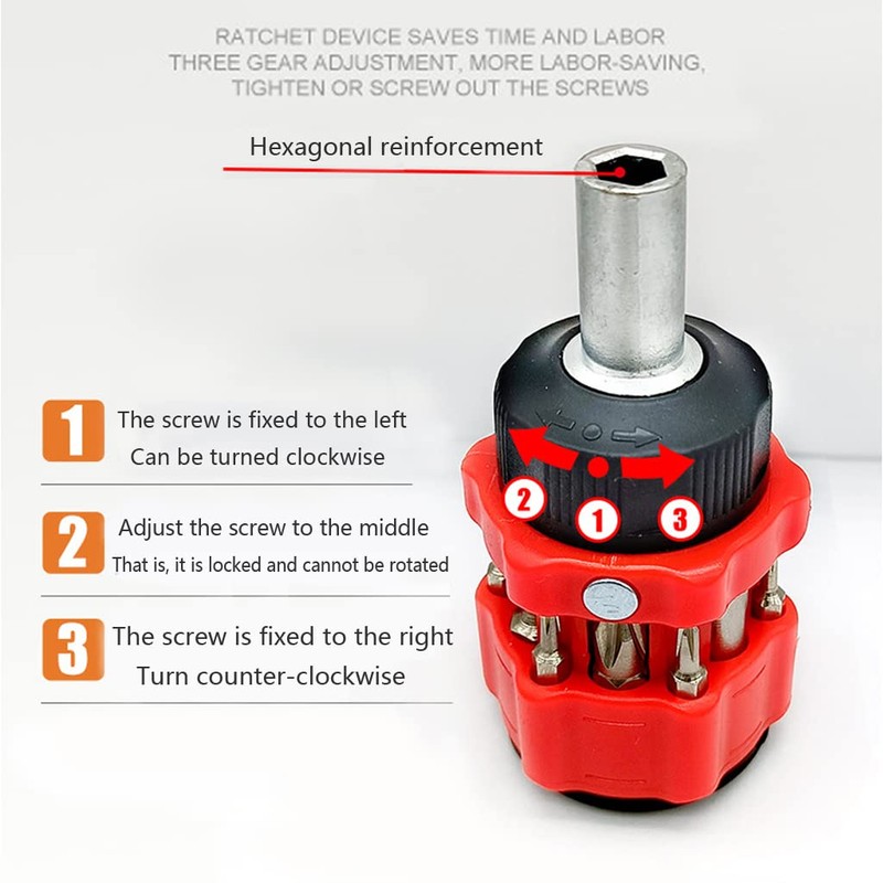 13-in-1 Multifunction Mini Combination Ratchet Screwdriver, Multi-Bit. Outdoor set, easy