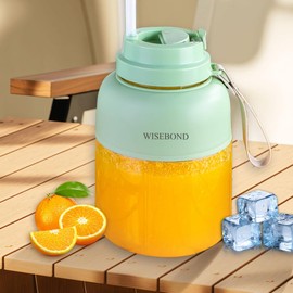 WISEBOND Portable Smoothie Blender for Shakes & Smoothies 43oz 1300ML large Capacity Cordless Juicer Cup Sharp Blades Powerful Blending Juice Vegetable Crush Small Ice for Kitchen Gym Outdoor