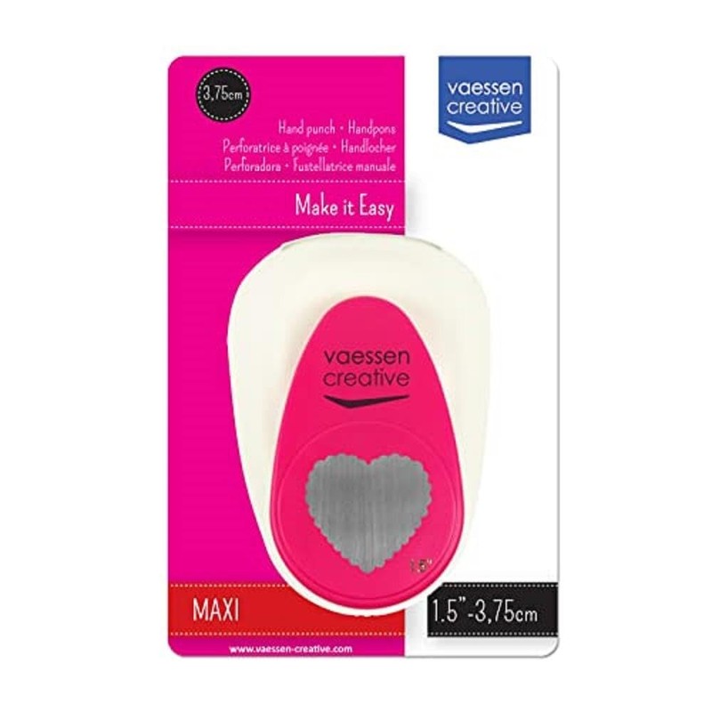 Vaessen Creative Craft Paper Punch - Scalloped Heart - 3,4