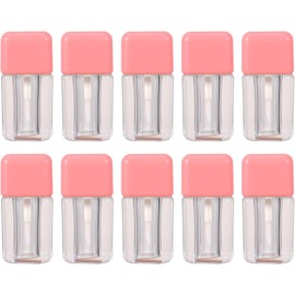 Botellas Vacías de Brillo Labial 4ml, Abs Rosa, 10 Piezas Tubo Cuadrado Mini, Sellado Hermético, Portátil y Ligero, para Oficina o Bricolaje, Líquidos Varios