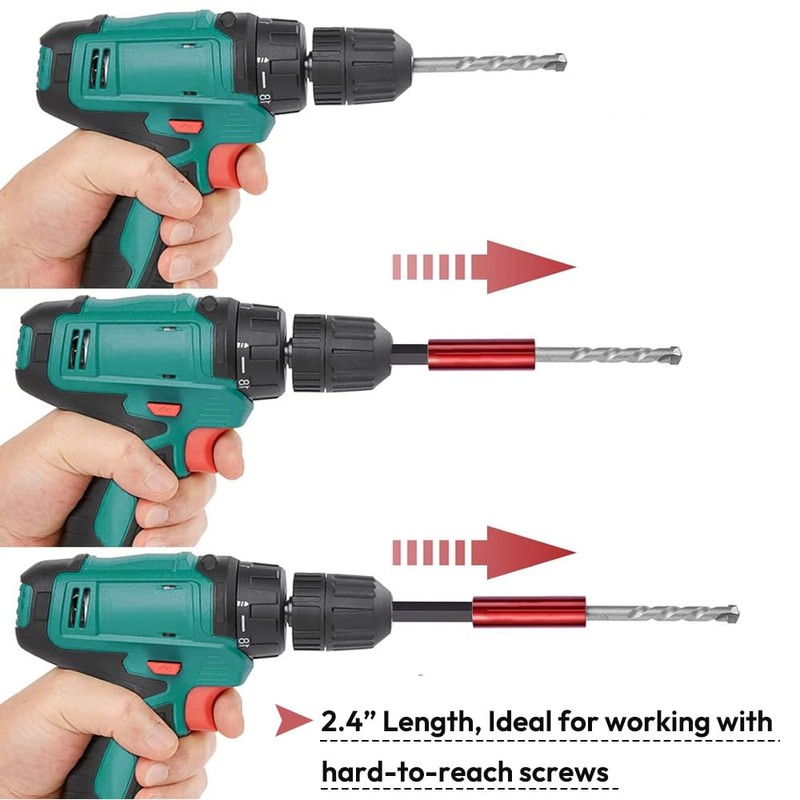 Saipor 10pcs 60mm Magnetic Drill Bit Holder, 1/4 Inch Hex