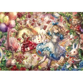 108 Piece Jigsaw Puzzle Fantastic Art - ONINEKO - Queen of Hearts and Playing Cards (7.2 x 10.1 inches)