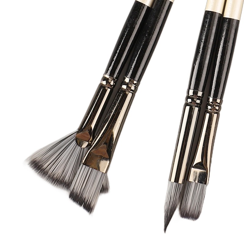 9pcs Gouache Watercolour Brushes Nylon Wool Rustproof Strong Water Absorption