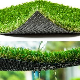 Artificial Grass Synthetic Thick Fake Grass Rug 3 FT x 13 FT, FREADEM Dog Artificial Turf Grass Mat with Drainage, for Outdoor Lawn, Garden, Patio, Landscape, Balcony, Pet Mat, 1.38" Pile Height