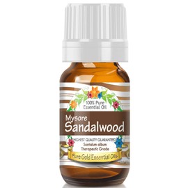Pure Gold Essential Oils - Sandalwood (Mysore) Essential Oil - 0.33 Fluid Ounces - Sandalwood Oil
