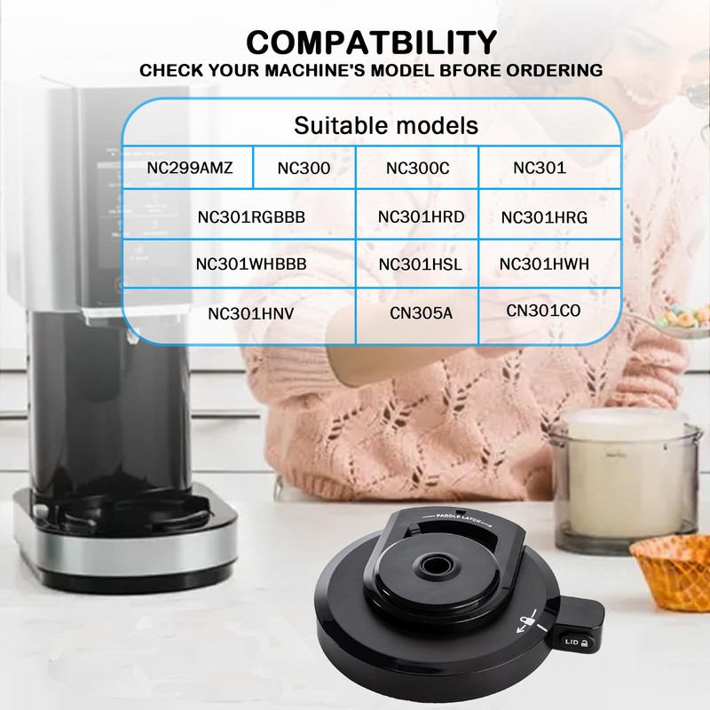 Workkeep Outer Bowl Lid for Ninja NC301 Ice Cream Maker,