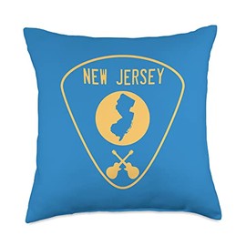 Vintage New Jersey Guitar Pick Throw Pillow