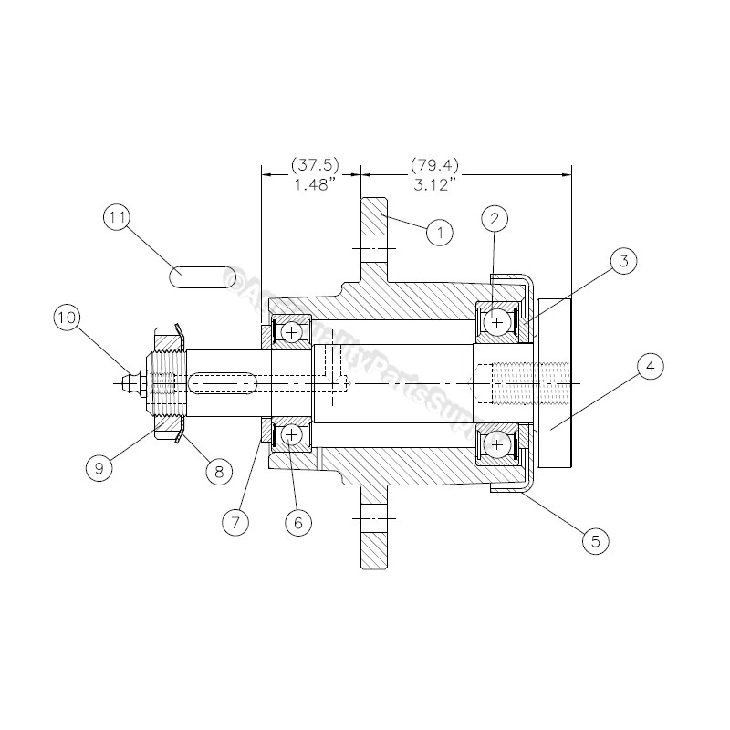 Servis Rhino Finishing Mower FM84 Blade Spindle code 00775271, P/N