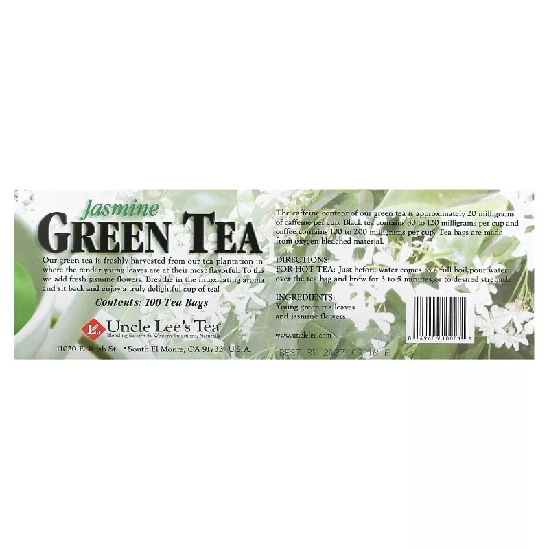 Uncle Lee's Tea, Jasmine Green Tea Tea Bags Individually Wrapped