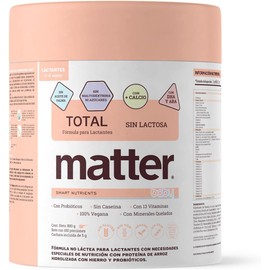 Fórmula vegetal sin lactosa Matter Total Baby Etapa I – 800 g, DHA, probióticos
