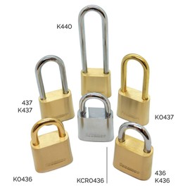 Sesamee K436 4 Dial Bottom Resettable Combination Brass Padlock with 1-Inch Hardened Steel Shackle and 10000 Potential Combinations