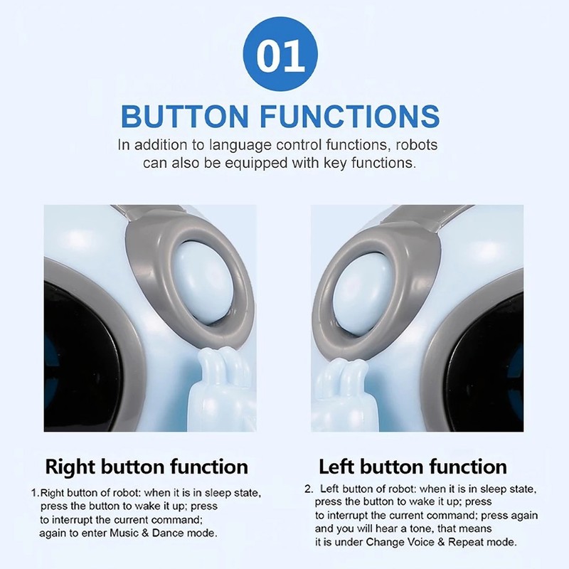 939A Robot Toy Interactive Voice Recognition Record Singing Dancing Mini