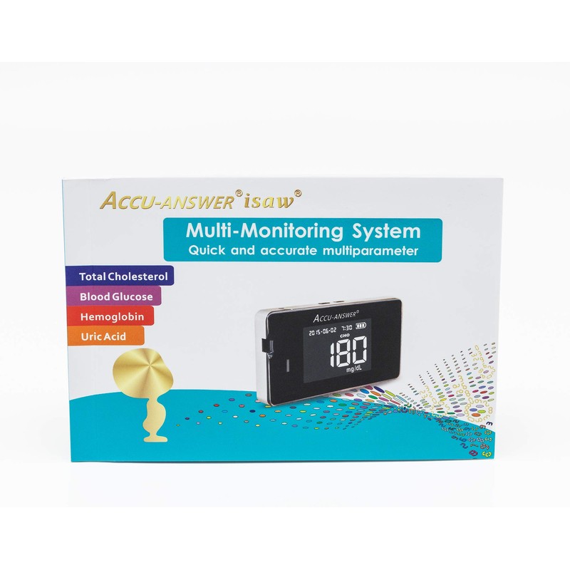 Accu-Answer Blood Glucose Cholesterol Uric Acid and Hemoglobin Monitoring Device