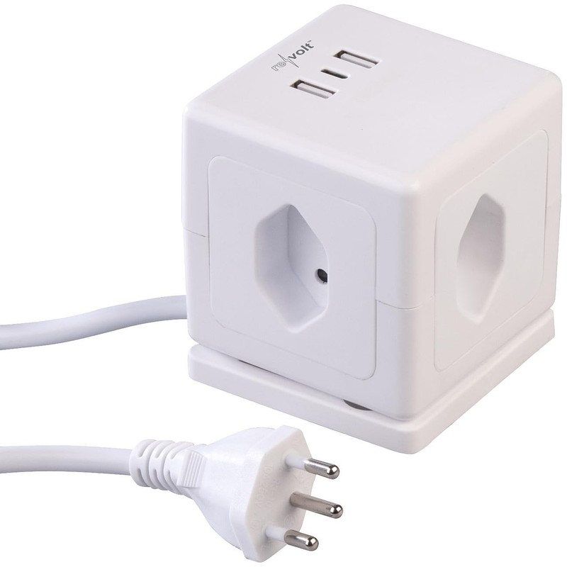 revolt Switzerland Socket Cubes: Set of 2 4-Way Socket Cube