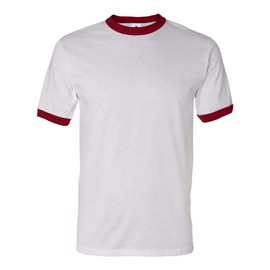 Augusta Sportswear unisex adult Ringer tee shirt, White/Red, X-Large US