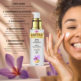 Sattva Face Cream for Men and Women - Anti-Wrinkle Cream Face Pro-Age Day Cream with Kumkumadi Oil - Anti-Ageing Moisturiser Face Cream