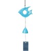 Iwachu Wind Chime, Tropical Fish, Silver/Turkey Blue, Body Size (cm):