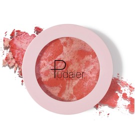 Baked Brighten Blush Powder, Marbleized Blush & Highlighter, Shimmery Powder Blush for Cheeks, Lightweight Creamy Natural Finish, Vegan & Cruelty-free