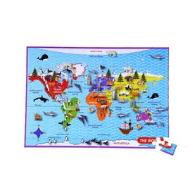 The Purple Cow - Mapedia World Map Jigsaw Puzzle - A Puzzle For Both At Home & On The Go! A Jigsaw Puzzle of 100Piece (705)