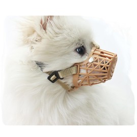 Classic Basket Dog Muzzle - Dog can Pant and Drink,Breathable Adjustable Padded Muzzle for Small Medium Large Dogs,Prevents Biting Barking and Chewing (Brown, 4#M)