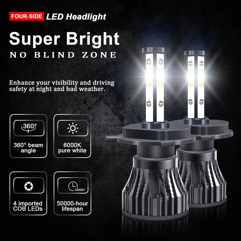 SHENKENUO For Hummer H2 2003-2009 7 Inch Round LED Headlight