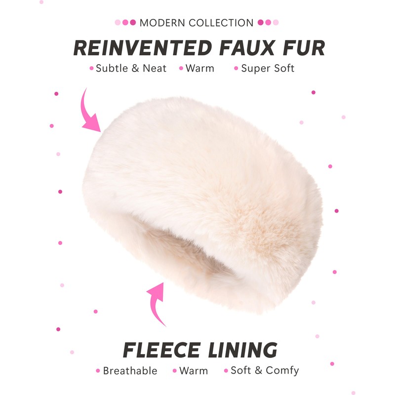 Futrzane Modern Headband - Ladies Winter Fur Headbands - Soft