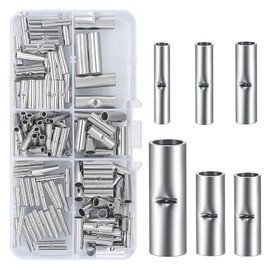 Butt Connector, Uninsulated, Butt Connector, 200 Pieces, Crimp Connector, Butt Connector, Non-Insulated Crimp Connector, Crimp Connector without Shrink Hose for DIY Electrical Splicing