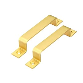 Barn Door Handles - Gate Pulls for Wooden Fences Shed Garage Sliding Door - Pull Handle Rustic Farmhouse Industrial Style - Outdoor Indoor Exterior and Interior Pulls - Gold 2pcs (6.42 inch)