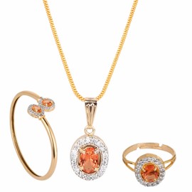 Efulgenz Fashion Jewelry Set Solitaire Tear Drop Cubic Zirconia Crystal Pendant Necklace Set with Earrings, Bracelet and Ring for Women and Brides and Bridesmaid