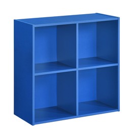 KB Designs - Blue 4 Cube Storage Organizer Book Shelf, Toy Storage Organizer for Nursery, Kids Room, Playroom and Bedroom