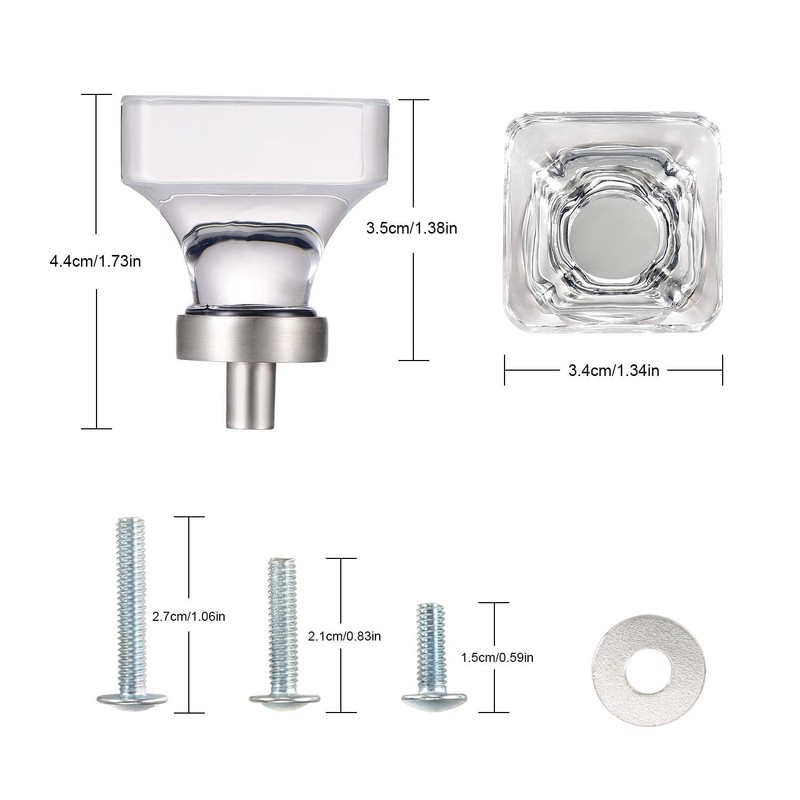 coolnews 8 Pack Glass Cabinet Knobs, Crystal Knobs for Dresser