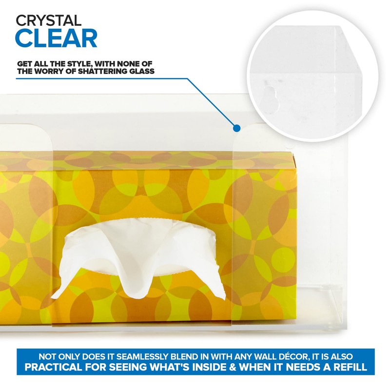 Stock Your Home Acrylic Single Gloves Dispenser, Tissue Box Shelf,