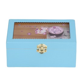 Girl Jewelry Box Cute Style Reliable Durable Neat Storage Attractive Decorative Musical Ornament for GiftC Blue Bear