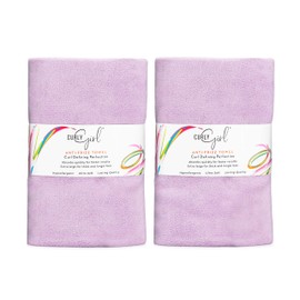 New (2 Pack) Curly Girl, Curly Hair Plopping Towel, Large Microfiber 22" x 39", Super Absorbent (Lavender)
