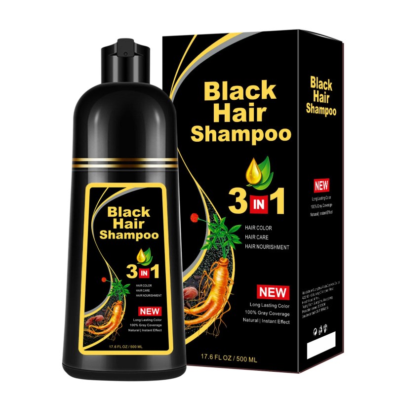 DONWELL 3-in-1 Herbal Hair Dye Shampoo-100% Grey Coverage Instant Color