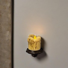 NjaoHoo LED Flameless Candles Battery Operated Real Wax Flickering Pillar Candle Set with Remote Control and Timer Rustic Primitive Lights Decor Vintage Candles, 2.3" 3" 4" Pack of 3(Ginger Yellow)