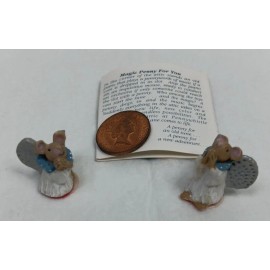 Enesco Vintage Enesco Pennywhistle Lane Choir Boys Mini Mice Angel Choir  (2) Figurines