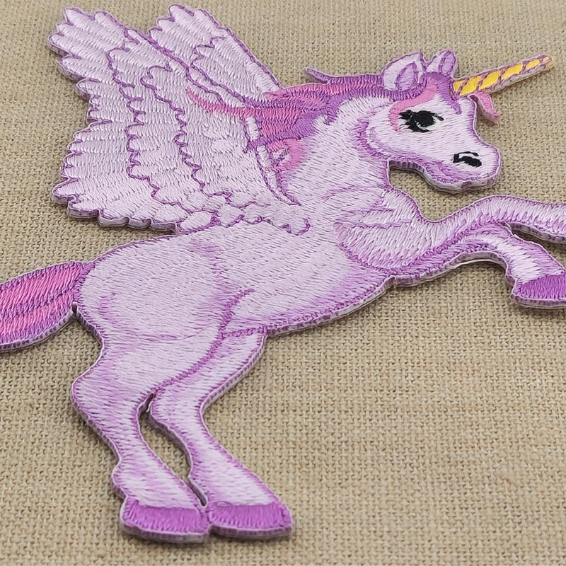 Pegasos Unicorn Wings Horse Purple Patch for Iron-On or Sew-On