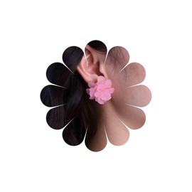 Inateannal Boho Pink Resin Flower Earrings Acrylic Flower Stud Earrings Vintage Large Flower Earrings Acrylic Tiered Petal Earrings Jewelry for Women and Girls