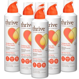Thrive Cooking Spray – Everyday Algae Oil Culinary Blend High Heat Spray, Heart and Health-Conscious, Rich in Omega-9 Monounsaturated Fat (85%), Low Omega-6, Blended with UltraSun, 5 fl oz, 6 Pack