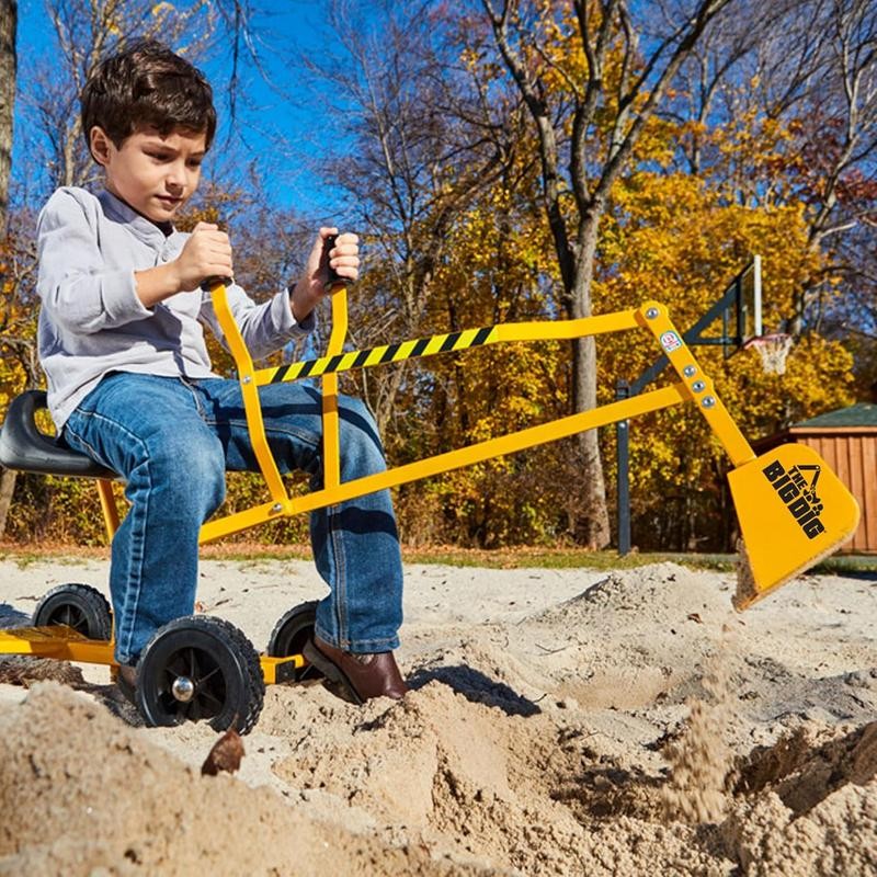 Excavator Ride, Sand Digger w/ 360 Rotation Base for Kids