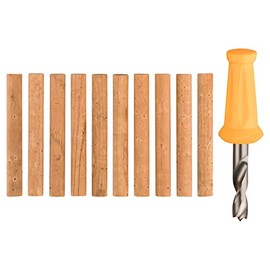 Set Cork Sticks & Bait Drill Fishing Sport | 10 Cork Sticks & Drill Bits 6 mm Diameter | Bait Making | Natural Cork for Baits & Boilies | Balance & Buoyancy for Bait Fish (10 Cork Sticks 6 mm with