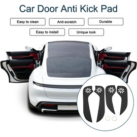 X AUTOHAUX Leather Car Door Anti Kick Pad Sticker for Buick Lacrosse 2009-2013 Door Side Edge Guard Protector Interior Accessories Black 1 Set